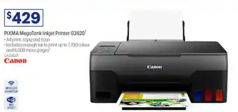 Officeworks Pixma megatank inkjet printer g3620 canon offer