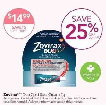 Zovirax duo cold sore cream