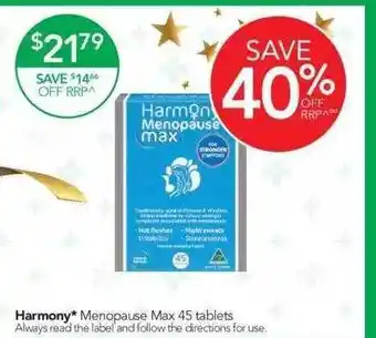 Harmony menopause max