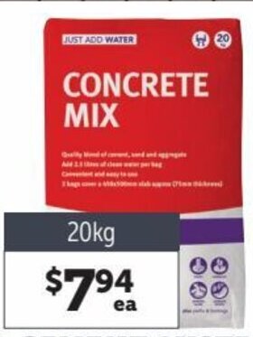 Stratco Cement Australia Concrete Mix 20kg offer