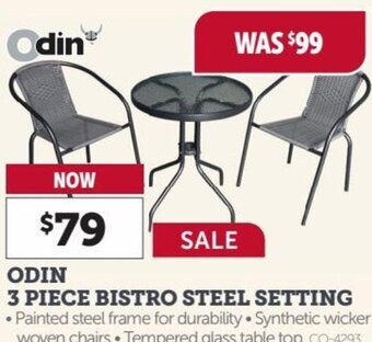 Odin 3 Piece Bistro Steel Setting
