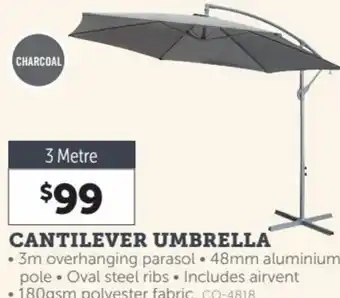 Stratco Cantilever Umbrella 3 metre offer