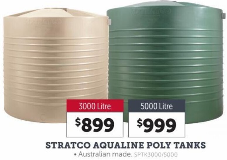 Stratco Aqualine Poly Tanks 3000 Litre offer at Stratco