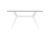 LivingStyles Siesta Ibiza Commercial Grade Indoor / Outdoor Dining Table, 140cm, White offer