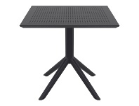 LivingStyles Siesta Sky Commercial Grade Indoor / Outdoor Square Dining Table, 80cm, Black offer