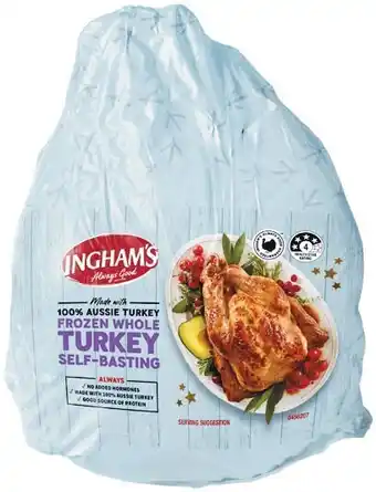 Ingham’s whole frozen turkey – from the freezer