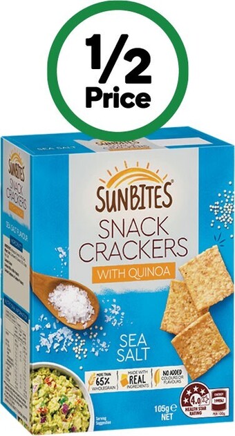 Woolworths Sunbites crackers 105-110g offer
