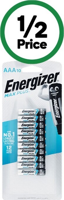 Woolworths Energizer max plus aa or aaa pk 10 offer