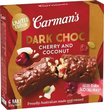 Woolworths Carman’s muesli or nut bars 160-270g pk 5/6 offer