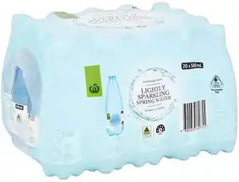Woolworths Woolworths lightly sparkling spring water 20 x 500ml offer