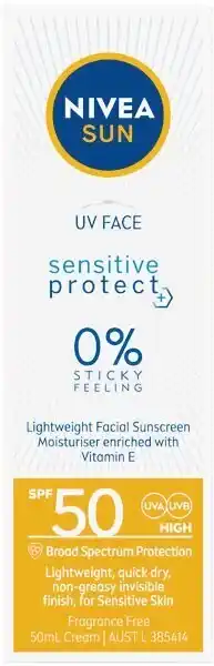 Woolworths Nivea uv face sensitive protect spf50 50mlδ offer