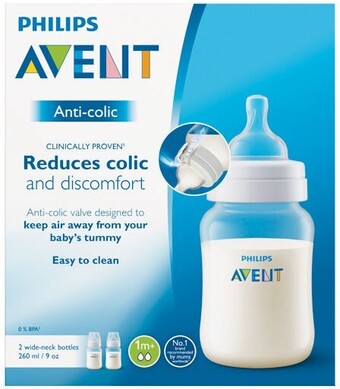 Woolworths Avent feeding bottle anti-colic 260ml pk 2 offer