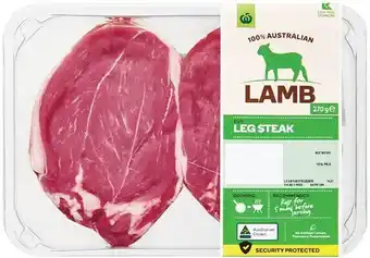 Woolworths Australian lamb leg steak 270g – from the meat dept offer