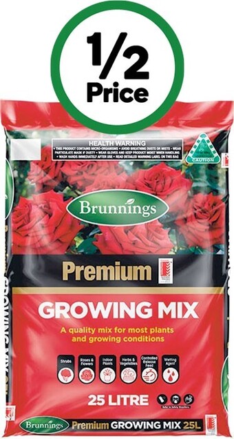 Woolworths Brunnings premium potting mix 25 litre offer