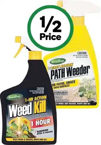 Woolworths Brunnings 1 hour fast action weed killer or path weeder rtu 1 litre offer