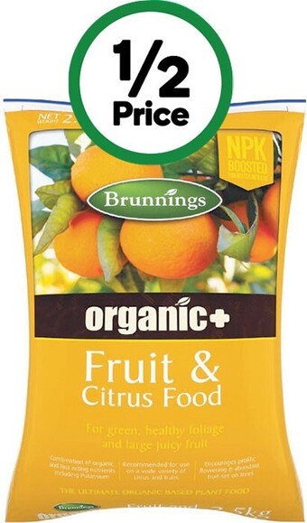 Woolworths Brunnings organic plus fertilisers 2.5 kg offer