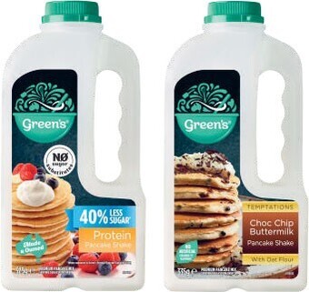 Coles Green's premium pancake shake 325g-335g offer