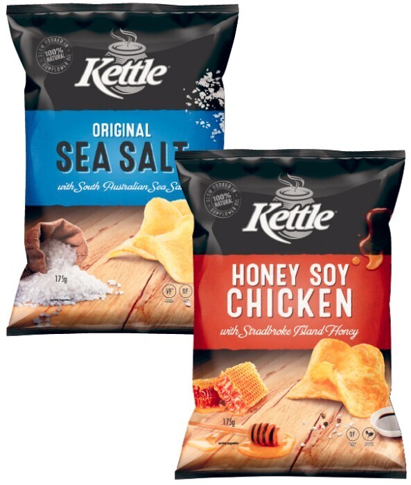 Kettle potato chips 150g165g offer at Coles