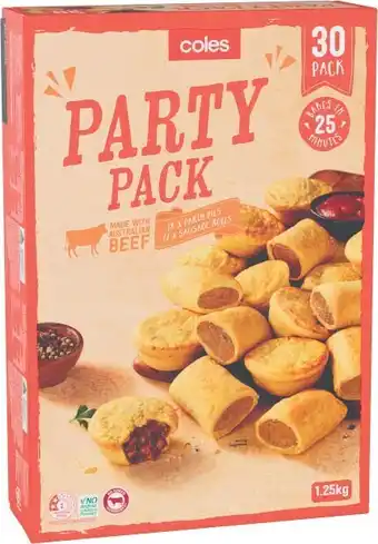 Coles Coles party 30 pack 1.25kg offer