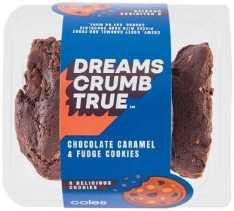 Coles Coles dreams crumb true cookies 4 pack offer