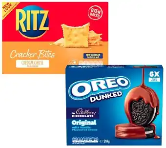 Coles Ritz cracker bites 160g or oreo dunked biscuits 204g offer