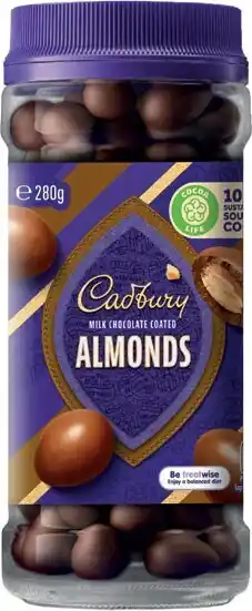 Coles Cadbury chocolate coated fruit & nut 280g-340g offer
