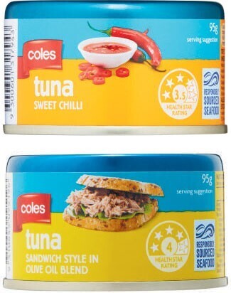 Coles Coles tuna 95g offer