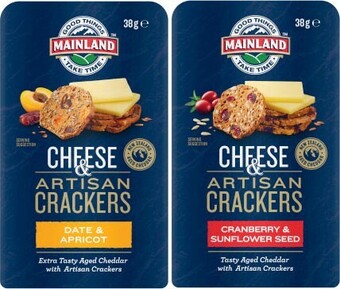 Coles Mainland on the go cheese & crackers 36g-38g offer