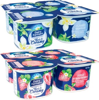 Coles Dairy farmers thick & creamy yoghurt 4x110g offer