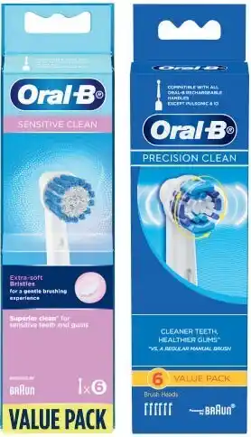 Coles Oral b sensitive or precision clean refill head 6 pack offer