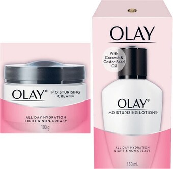 Coles Olay moisturising cream 100g or lotion 150ml offer
