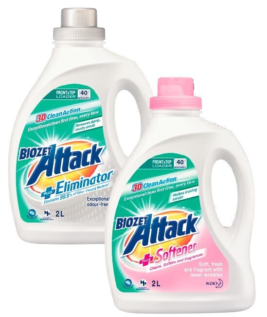 Biozet attack plus laundry liquid 2 litre offer at Coles