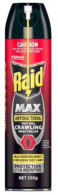 Raid max antibacterial crawling insect spray 350g