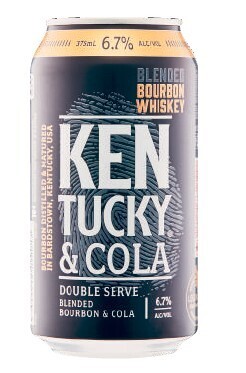 Coles Kentucky bourbon double serve & cola cans 6x375ml offer
