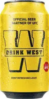 Coles Drink west lager cans 6x375ml offer