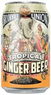 Coles Brookvale union ginger beer tropical cans 6x330ml offer