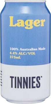Coles Tinnies lager cans 6x375ml offer