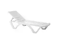 LivingStyles Siesta Aqua Commercial Grade Sun Lounger, White offer