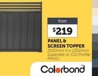 Stratco Panel & screen topper offer