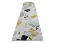 LivingStyles Sunbury Xavier Modern Runner Rug, 80x300cm, Gold / Grey offer
