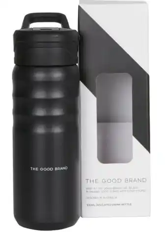Myer The good brand 530ml medium insulated drink bottle - black offer