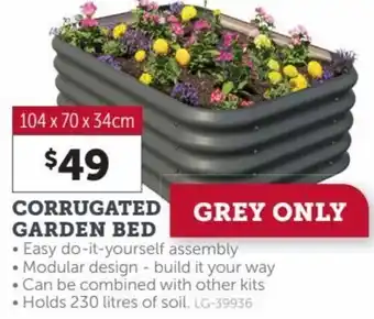 Stratco Corrugated Garden Bed 104 x 70 x 34 cm offer
