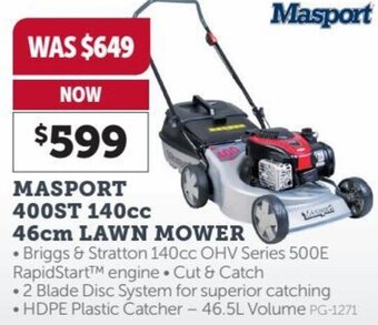 Masport 400ST 140cc 46cm Lawn Mower