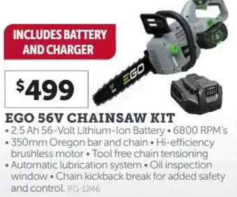 Stratco Ego 56V Chainsaw Kit offer