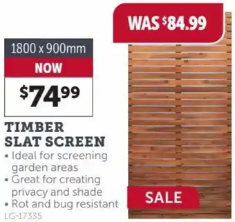 Stratco Timber Slat Screen 1800 x 900mm offer