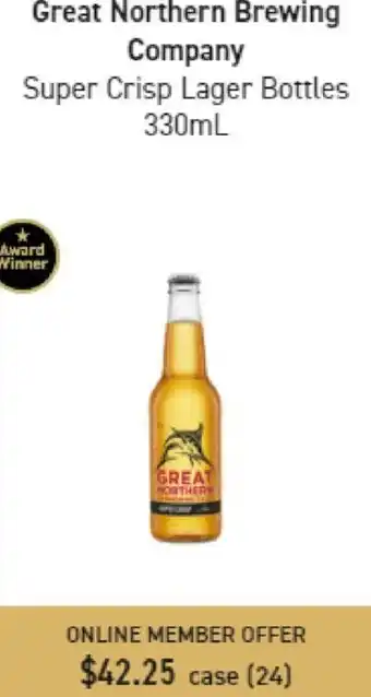 Dan Murphy's Great Northern Brewing Company Super Crisp Lager Bottles 330ml offer