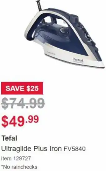 Costco Tefal Ultraglide Plus Iron FV5840 offer