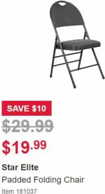 Costco Star Elite Padded Folding Chair offer