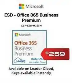 Leader Computers Microsoft esd - office 365 business premium offer