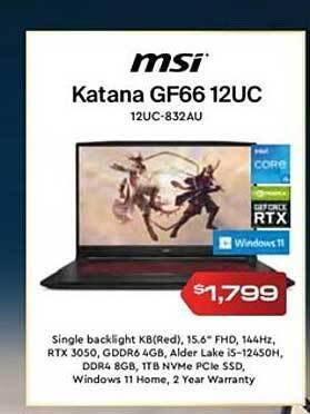 Leader Computers Msi katana gf66 12uc offer
